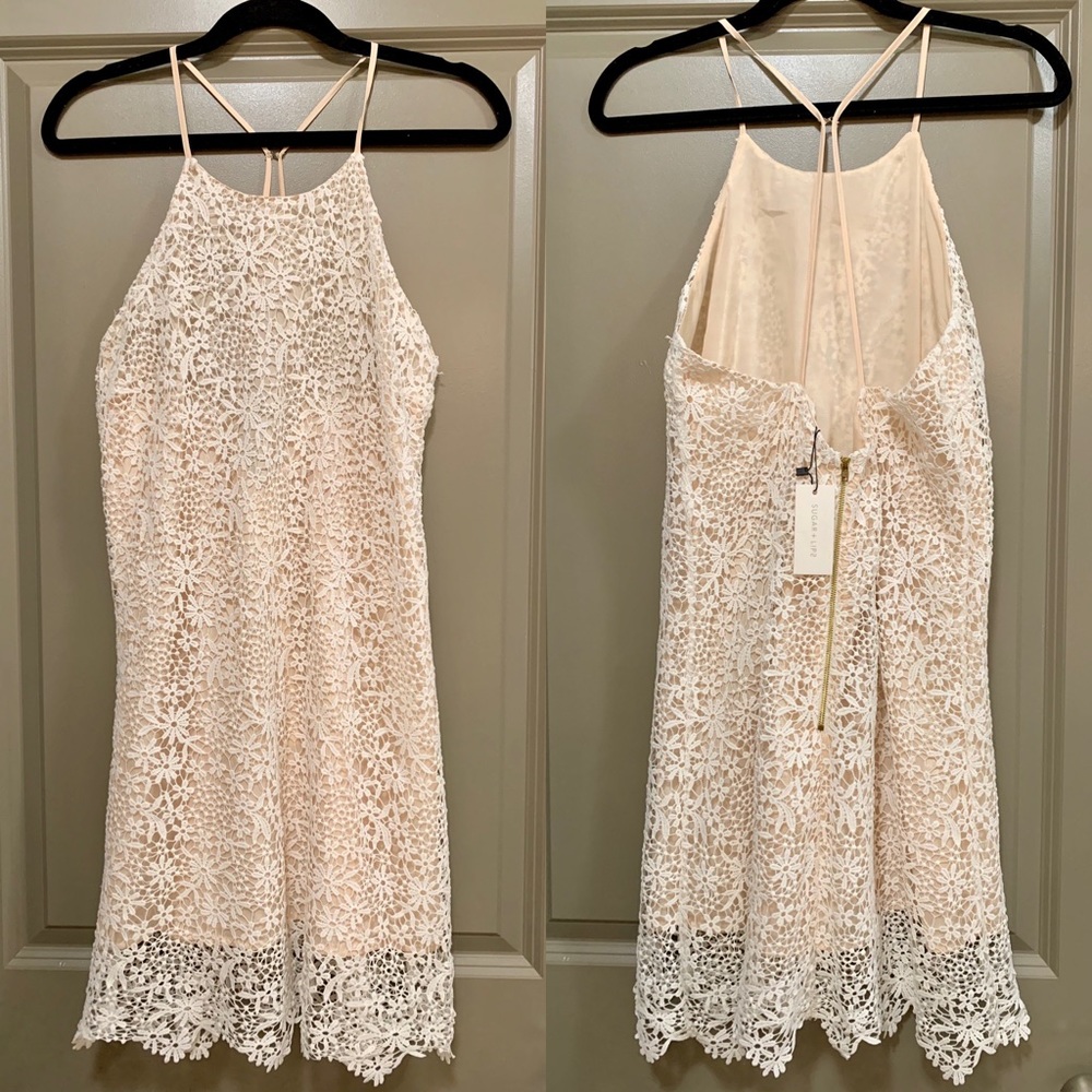 NWT Sugarlips Strappy Back Lace Dress